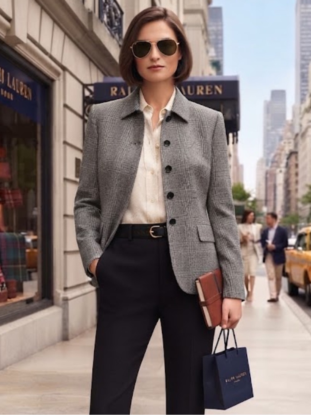 NWT Lauren Ralph Lauren 100% Wool Glen Plaid Blazer